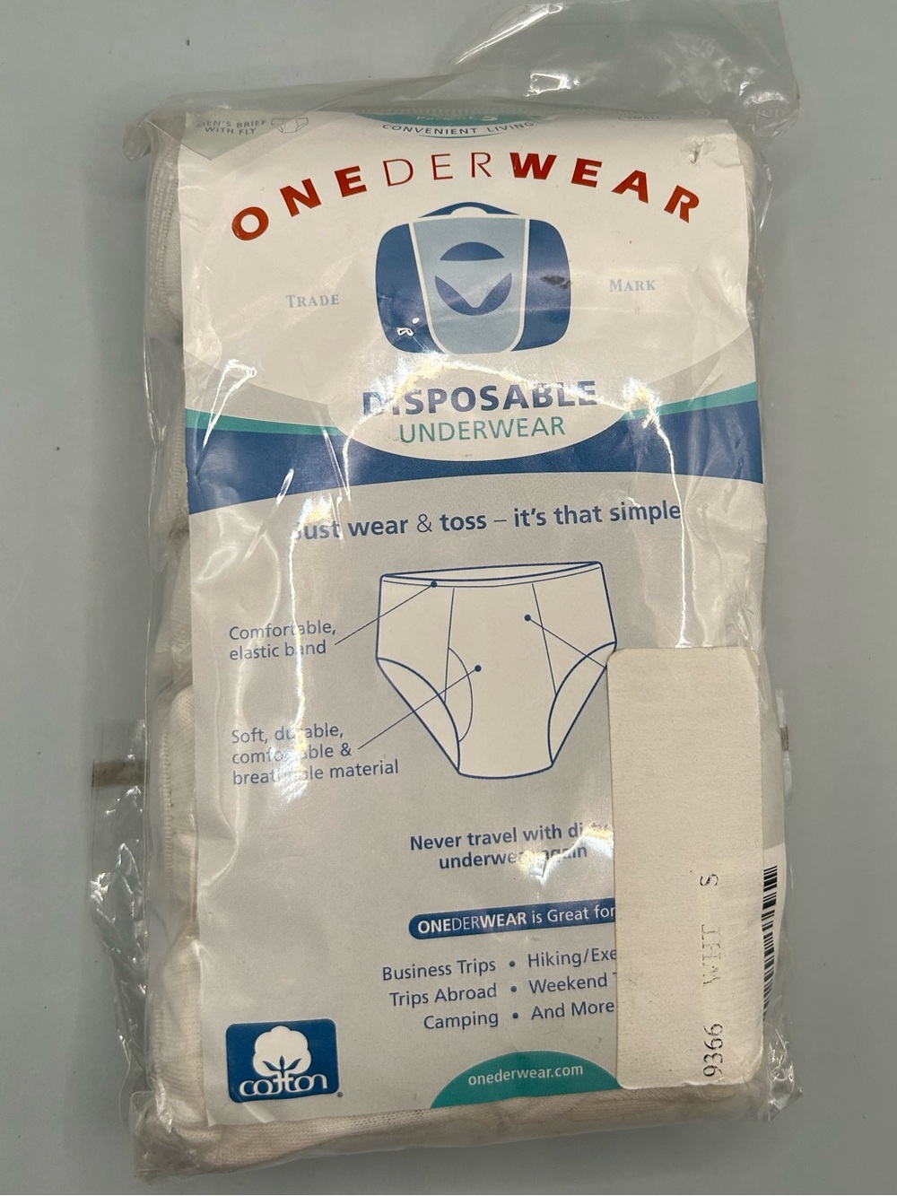 Mens Disposable Cotton Briefs Underwear for Travel Hiking Funny Gag Gift Size S